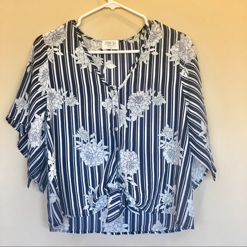 Sienna sky from Nordstrom’s Button up tie blouse